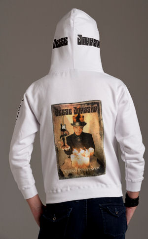 Women’s white 100% Cotton, Long Sleeve Zipper front Hoodie, back